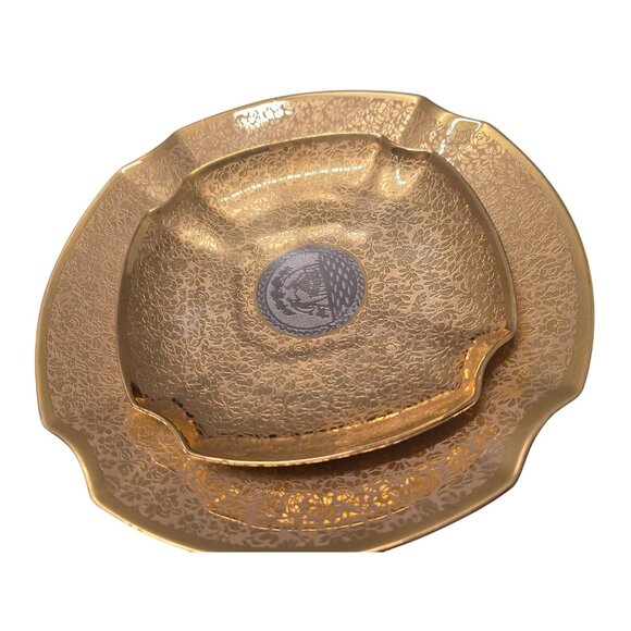 5 Arzberg Bavaria Tea Set Antique German Porcelain 24k Gold Platinum Medallion - Picture 7 of 10